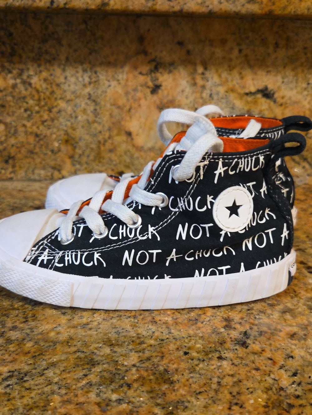 Kids Black 'Not A Chuck' High-Top Sneakers Size 10